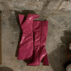 Stylish Pink Knee-High Boots